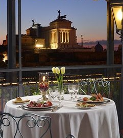 Roma - Cena romántica en el resto del Hotel Forum 